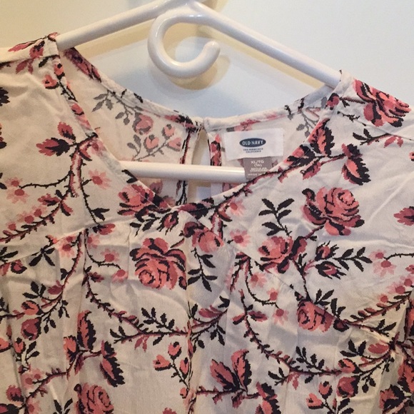 XS S 14 Girls 3/4 White Floral Boho Print Top - Picture 7 of 12